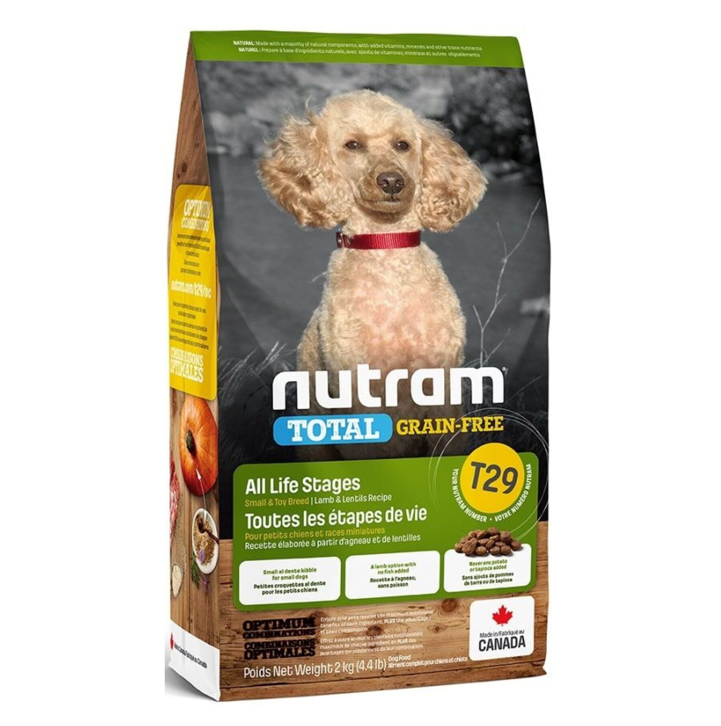Nutram 加拿大紐頓狗乾糧 - T29 無穀物小型犬 - 羊肉小扁豆配方 2kg / 5.4kg
