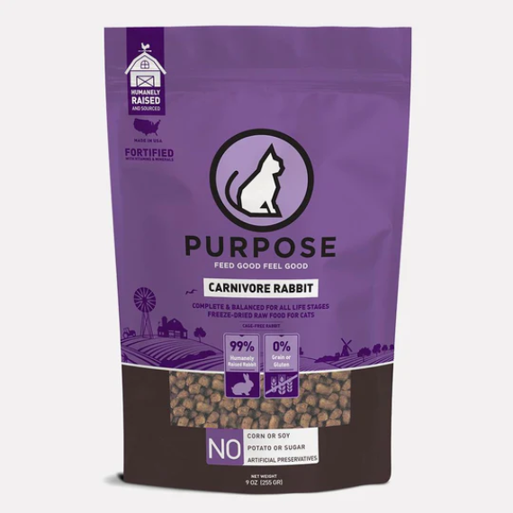 Purpose-普斯（肉粒） 單一蛋白 - 兔肉 凍乾生肉主糧 (全貓用) 9oz