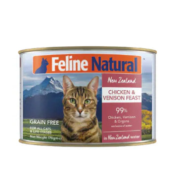 Feline Natural - F9 無穀物雞肉鹿肉盛宴主食全貓配方貓罐頭(170克)