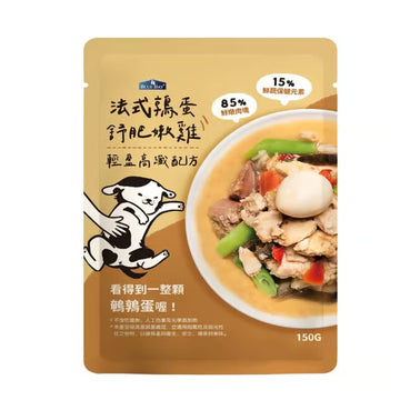 BLUE BAY 狗狗鮮食餐包 純肉 JUMBO系列 法式鶉蛋舒肥嫩雞 150g