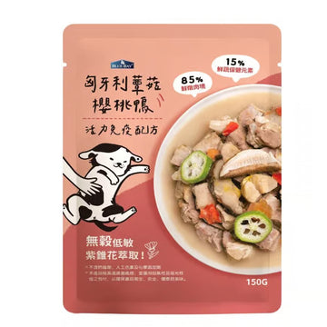 BLUE BAY 狗狗鮮食餐包 純肉 JUMBO系列 匈牙利蕈菇櫻桃鴨 150g