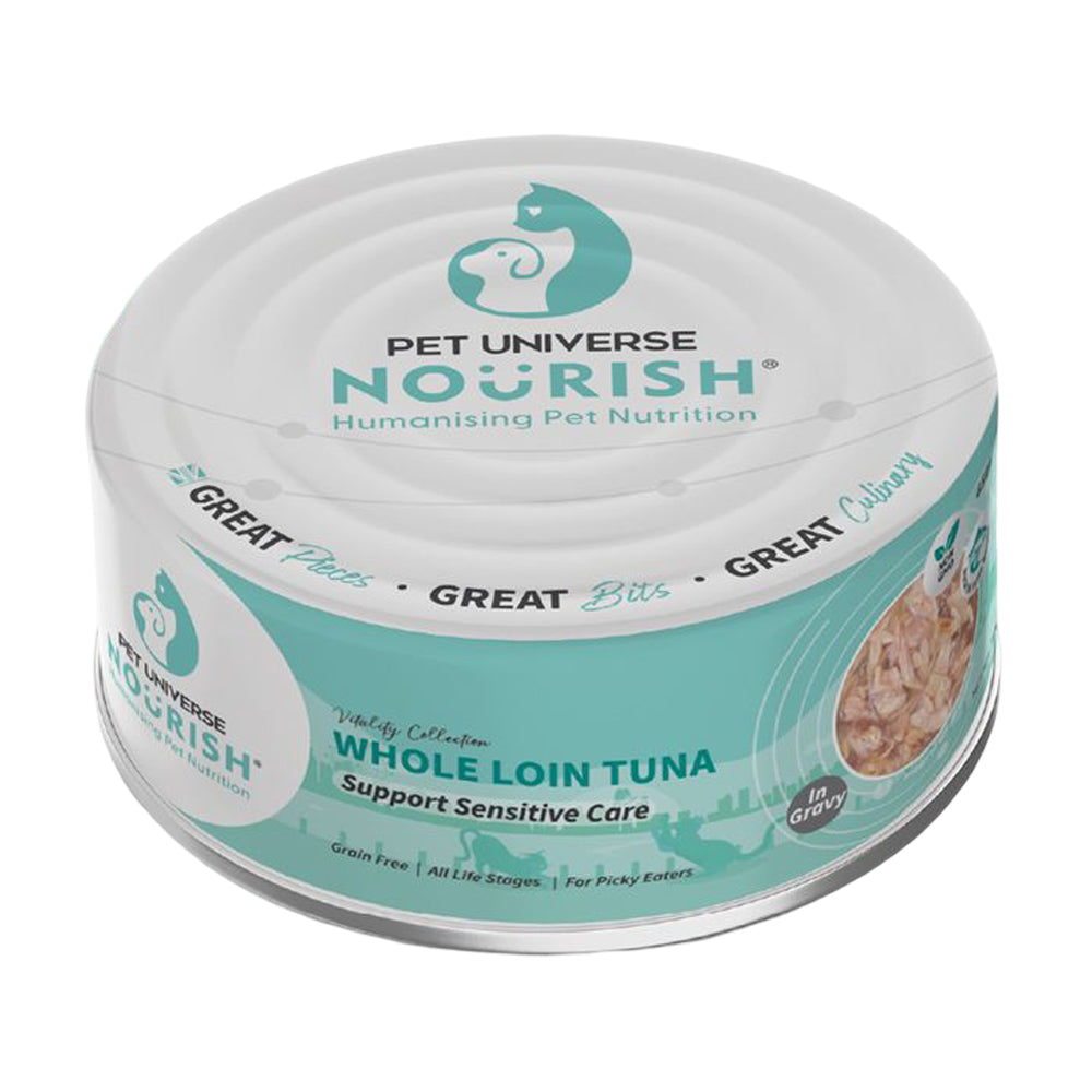 Pet Universe Nourish 海捕吞拿魚 (抗敏配方) 貓罐頭 70g （肉汁系列）
