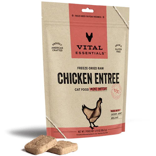 Vital Essentials 凍乾生肉主食 - 鷄肉 ( 迷你 肉餅 ) 貓糧 3.75oz / 8oz / 15oz