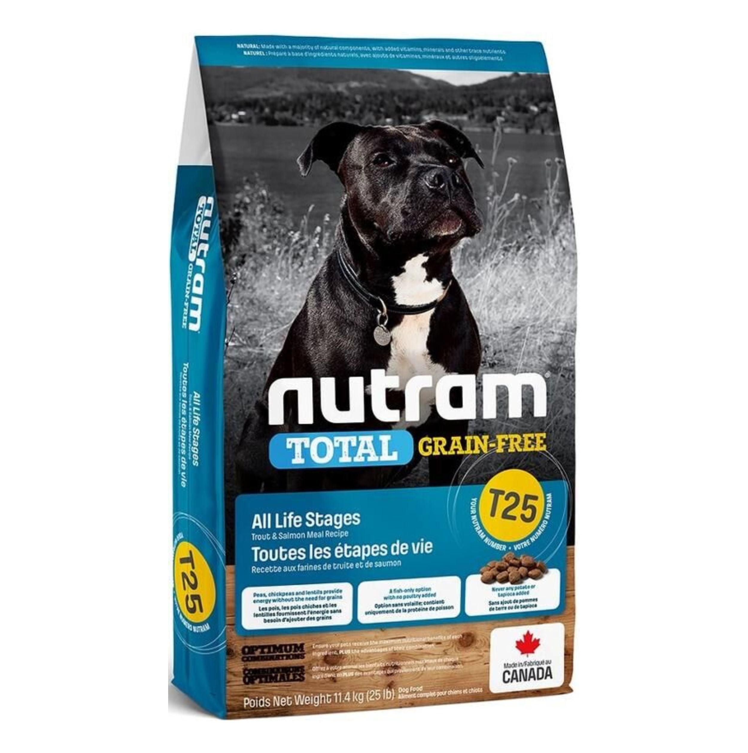 Nutram 加拿大紐頓狗乾糧 - T25 Total 無穀物 - 三文魚鱄魚配方 2kg / 11.4kg
