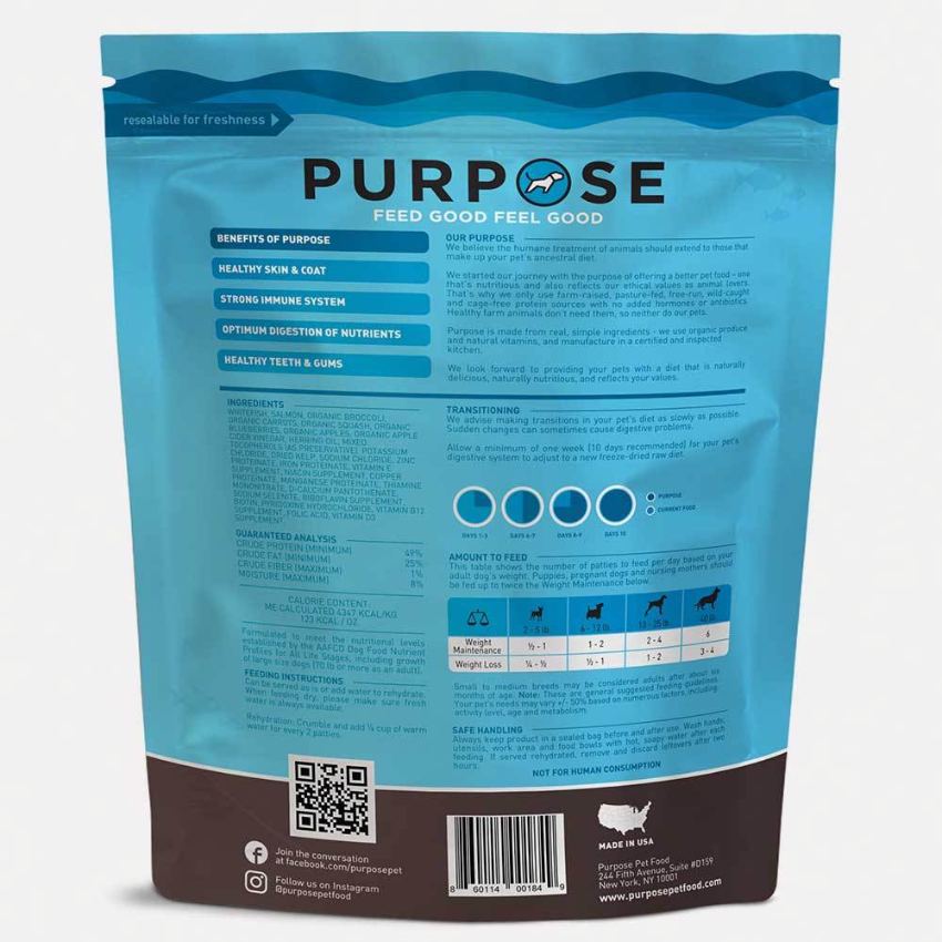 Purpose-普斯  單一蛋白 - 三文魚 凍乾生肉主糧 (全犬用) 14oz