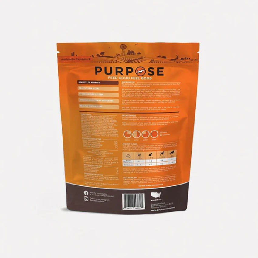 Purpose-普斯 單一蛋白 - 雞肉 凍乾生肉主糧 (全犬用) 2.5oz / 14oz