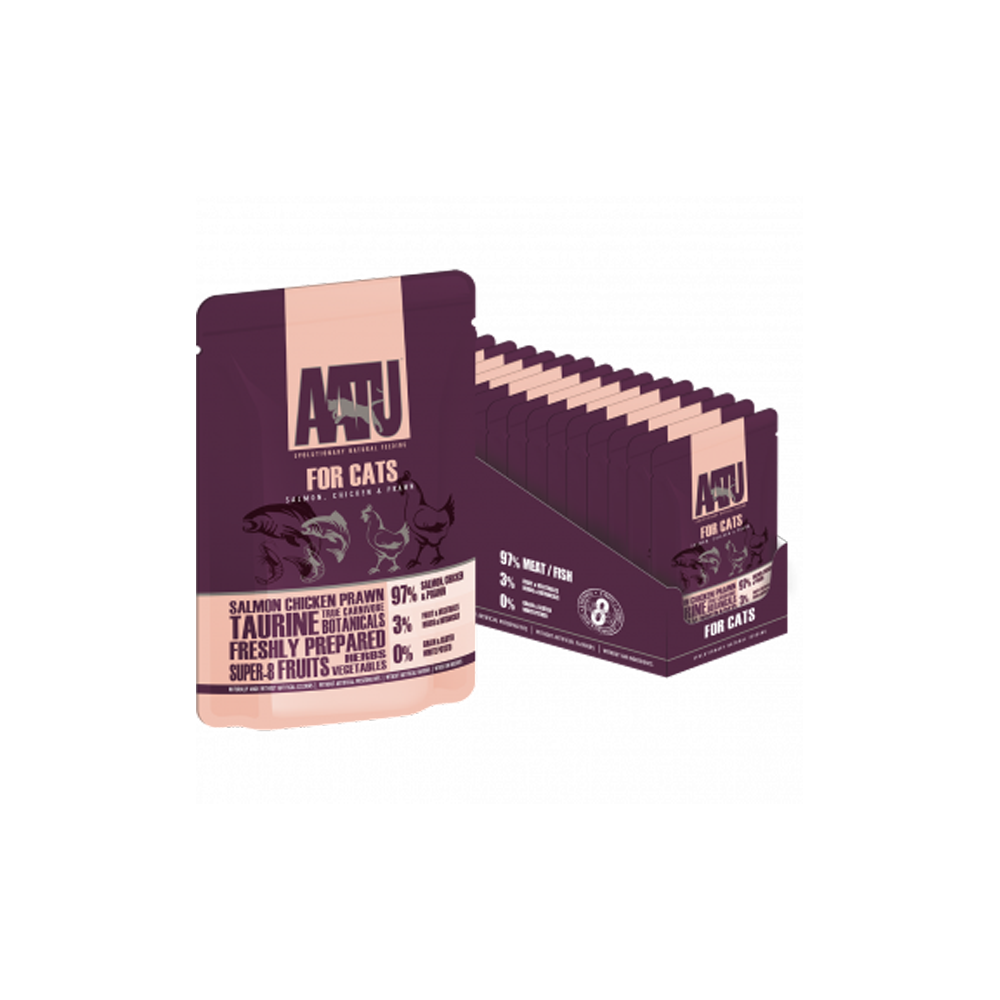 AATU全配方貓濕糧系列 - 三文魚、雞肉和鮮蝦85g