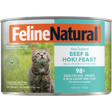 F9 Feline Natural 牛肉及藍尖尾鱈魚盛宴主食貓罐頭170 g