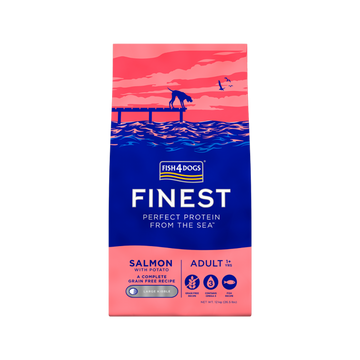 Fish4Dogs Finest 無麩質低敏成犬乾糧 - 三文魚配方（大粒/細粒） 1.5kg/6kg/12kg