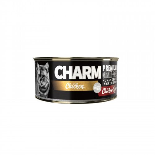 CHARM - 特級無穀物 - 濃湯雞肉伴雞肝 貓罐頭 80G