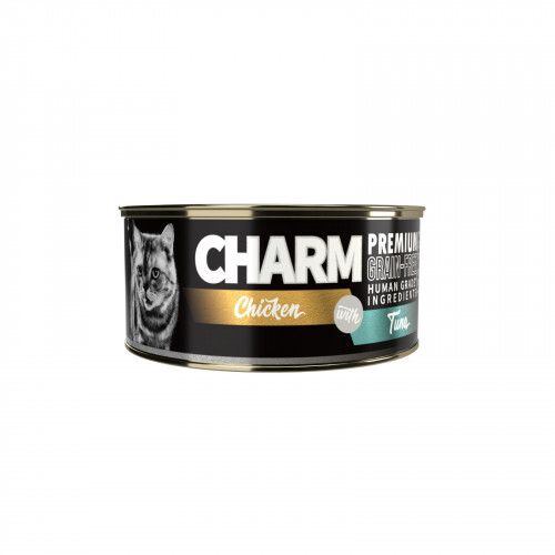 CHARM - 特級無穀物 - 濃湯雞肉伴吞拿魚 貓罐頭 80G