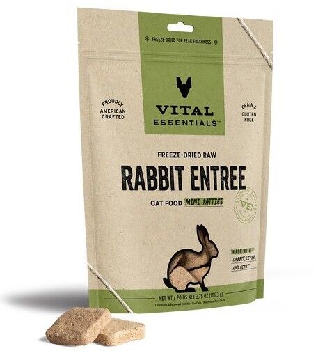 Vital Essentials 凍乾生肉主食 - 兔肉 ( 迷你 肉餅 ) 貓糧 3.75oz / 8oz / 15oz