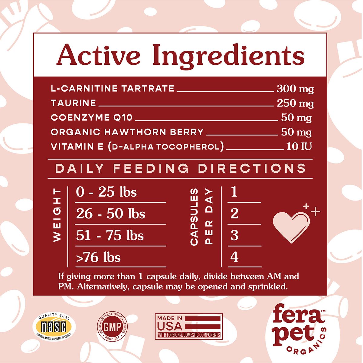 fera pets - 心臟及心血管健康膠囊 60 粒裝 - 貓狗適用 (獸醫研發|美國製造)