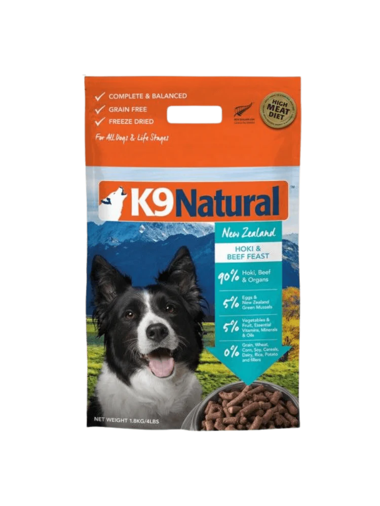 K9 Natural 凍乾牛肉藍尖尾鱈魚盛宴500g/1.8kg/3.6kg