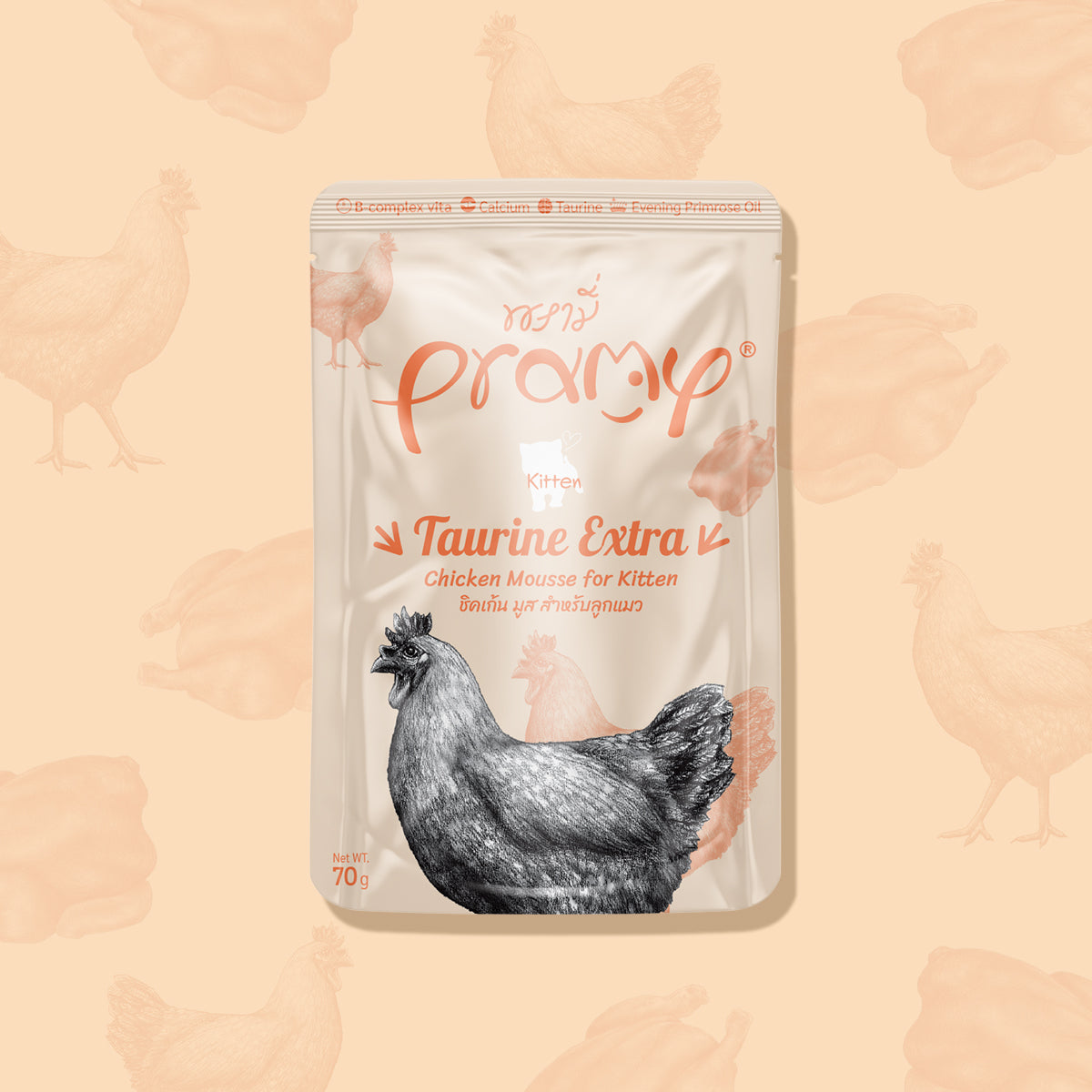 Pramy 功能性貓濕包[慕絲系列] -  鮮嫩雞肉[幼貓]70g