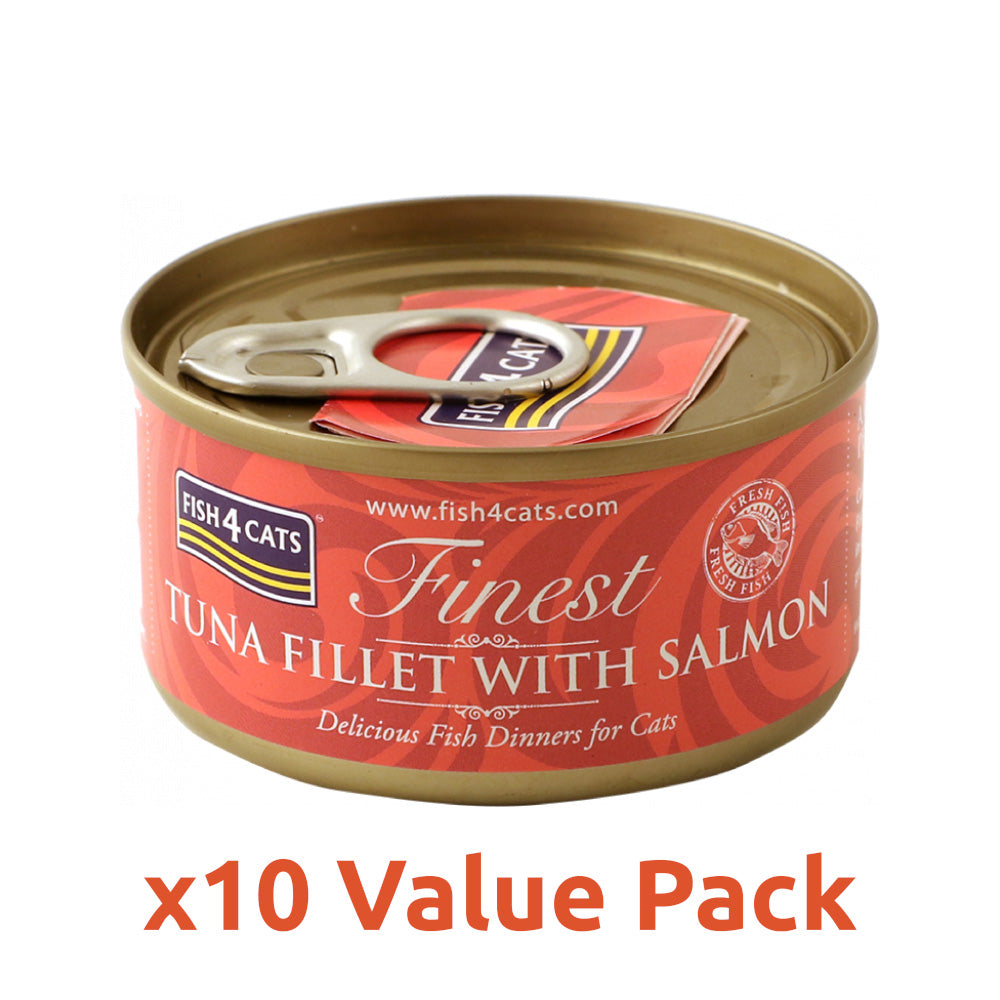 FISH4CATS - Finest三文魚及吞拿魚柳 Tuna Fillet with Salmon貓罐頭 70g