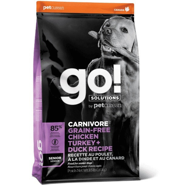 Go! SOLUTIONS 狗乾糧 - 活力營養系列 - 無穀物雞肉+火雞+鴨肉 老犬配方