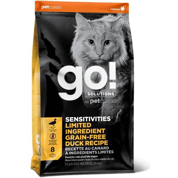 Go! SOLUTIONS 貓乾糧 - 低敏美毛系列 - 無穀物 - 鴨肉配方 全貓糧
