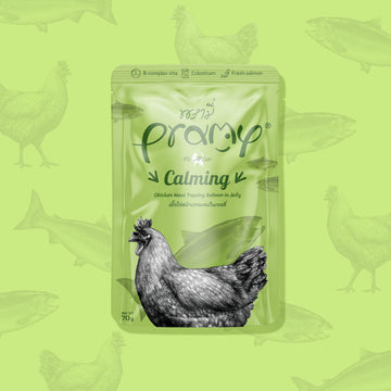 Pramy 功能性貓濕包[啫喱系列] - 穩定情緒/ 三文魚+鮮嫩雞肉 (成貓) 70g