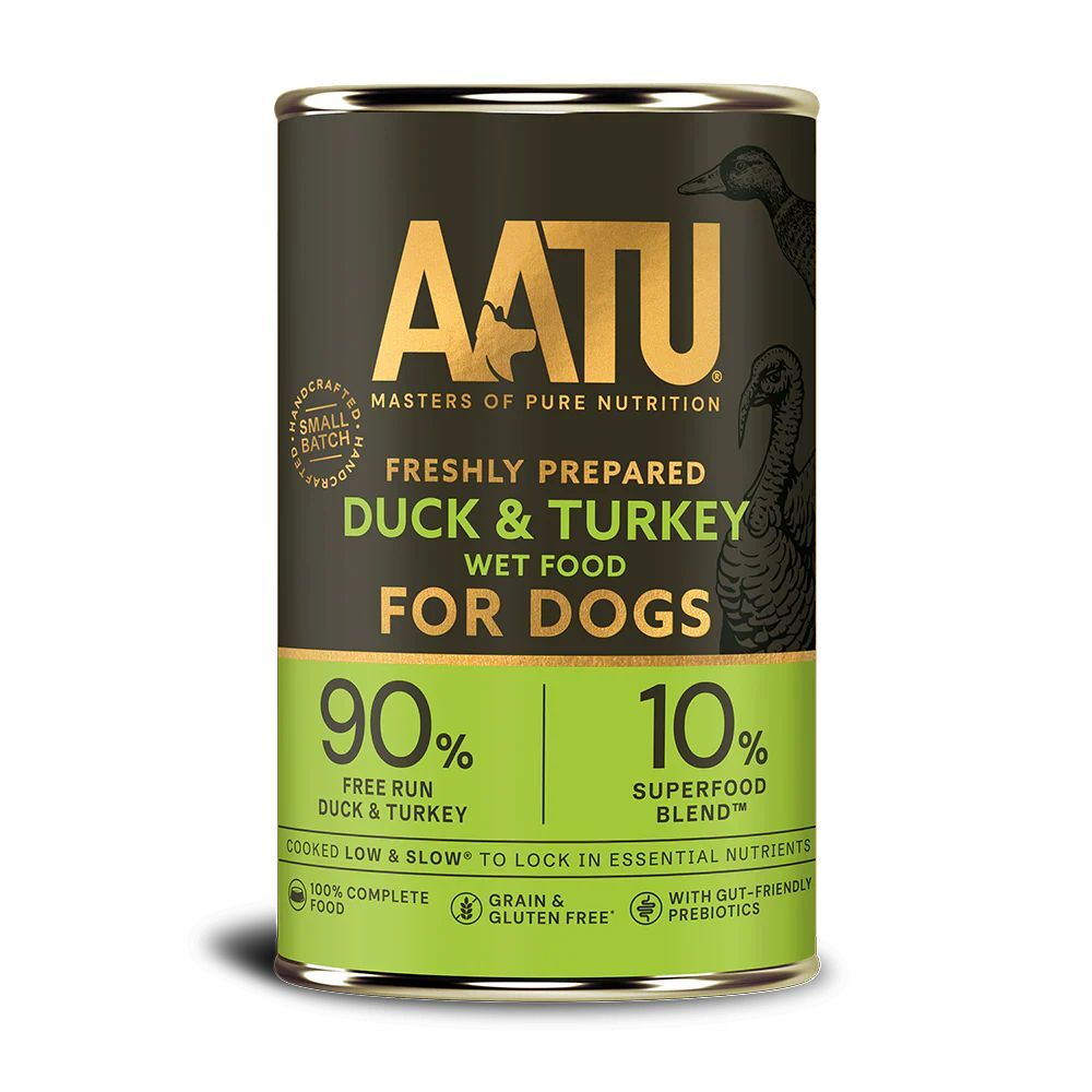 AATU全配方狗用主食罐頭 - 鴨肉、火雞肉400g