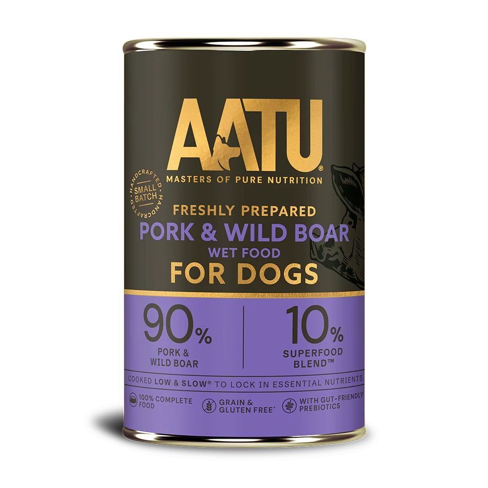 AATU全配方狗用主食罐頭 - 豬肉及野豬肉配方400g