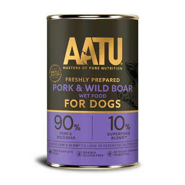 AATU全配方狗用主食罐頭 - 豬肉及野豬肉配方400g
