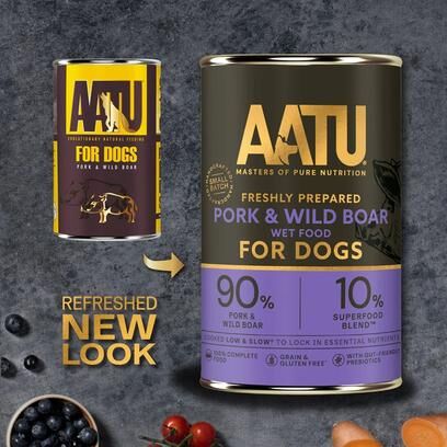 AATU全配方狗用主食罐頭 - 豬肉及野豬肉配方400g