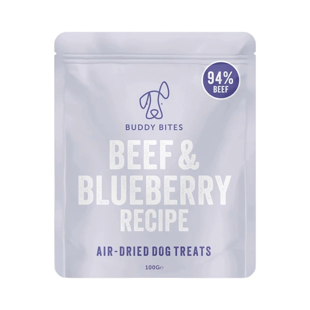 BUDDY BITES - 天然風乾狗狗零食 - 牛肉/藍莓