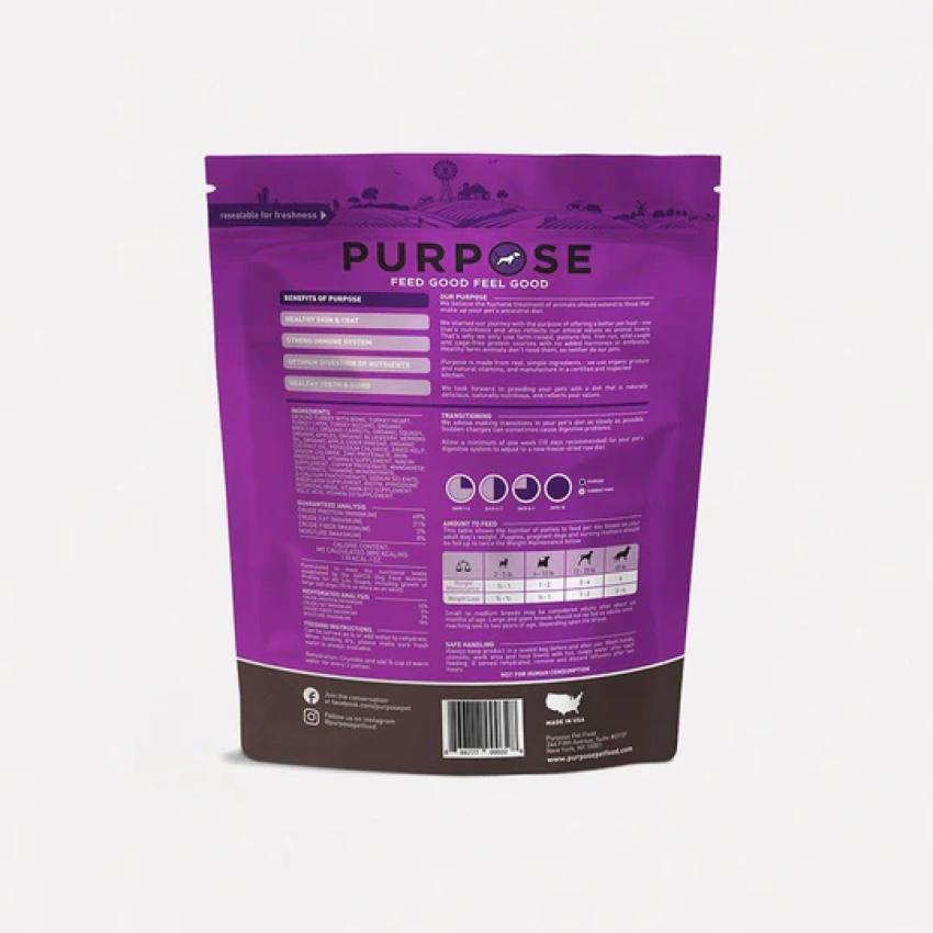 Purpose-普斯 單一蛋白 - 火雞 凍乾生肉主糧 (全犬用) 14oz