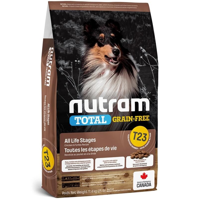 Nutram 加拿大紐頓狗乾糧 - T23 無榖物無薯大型犬 - 雞火雞配方 2kg / 11.4kg