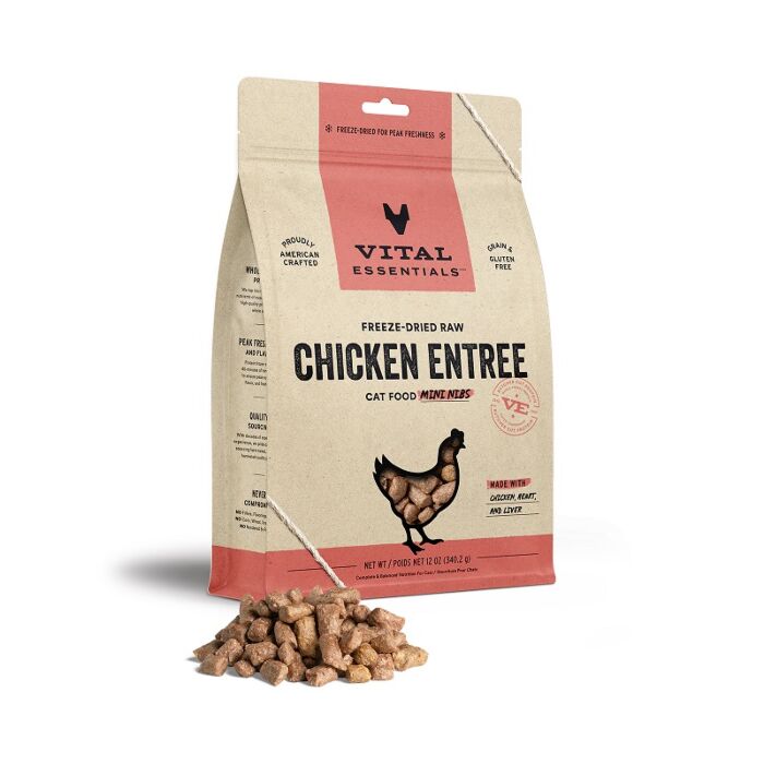 Vital Essentials 凍乾生肉主食 - 鷄肉 (迷你粒) 貓糧 8oz / 12oz