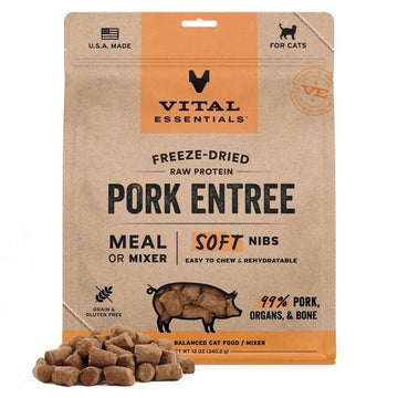 Vital Essentials 凍乾脫水生肉主食 - 豬肉 (軟肉粒) 貓糧 12oz